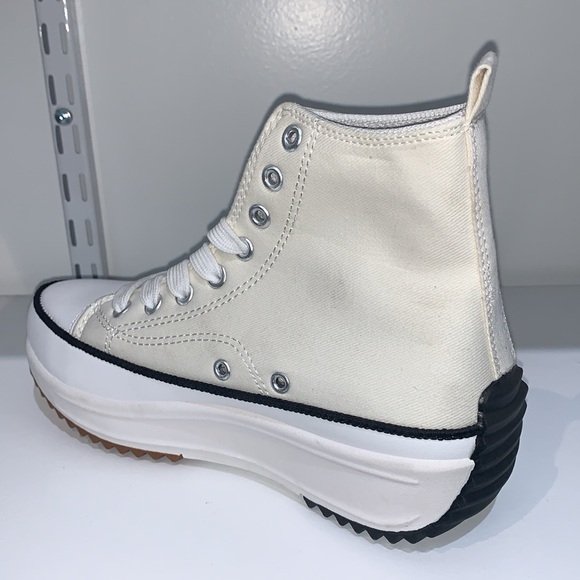 WHITE HIGH TOP CANVAS SNEAKERS - Picture 8 of 9